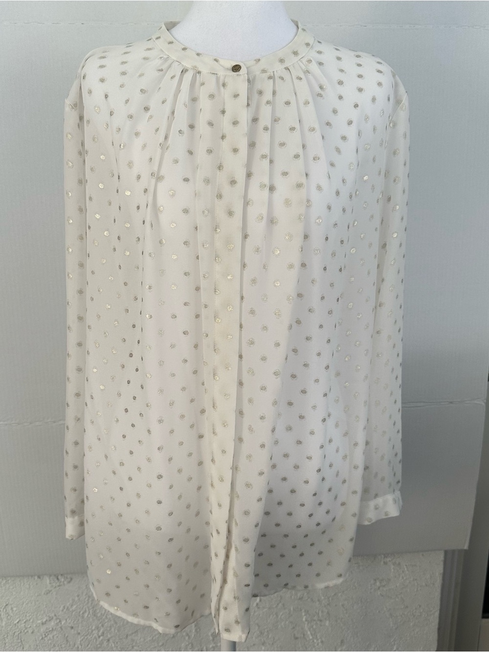 Cream and Gold Polka Dot Blouse